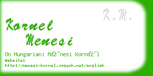 kornel menesi business card